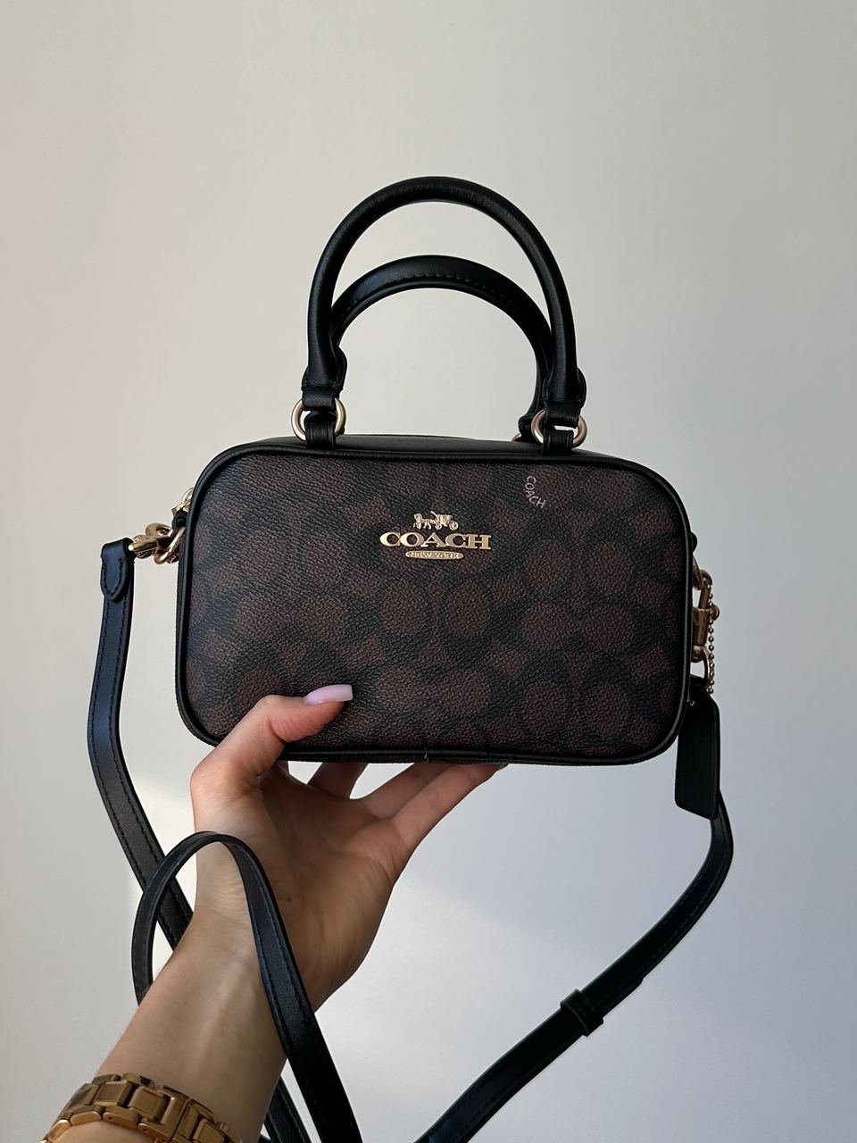 Coach Satchel Crossbody In Signature Brown - 2