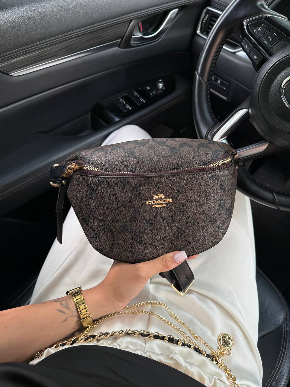 Coach Signature Belt Bag Fanny Pack Brown - 2