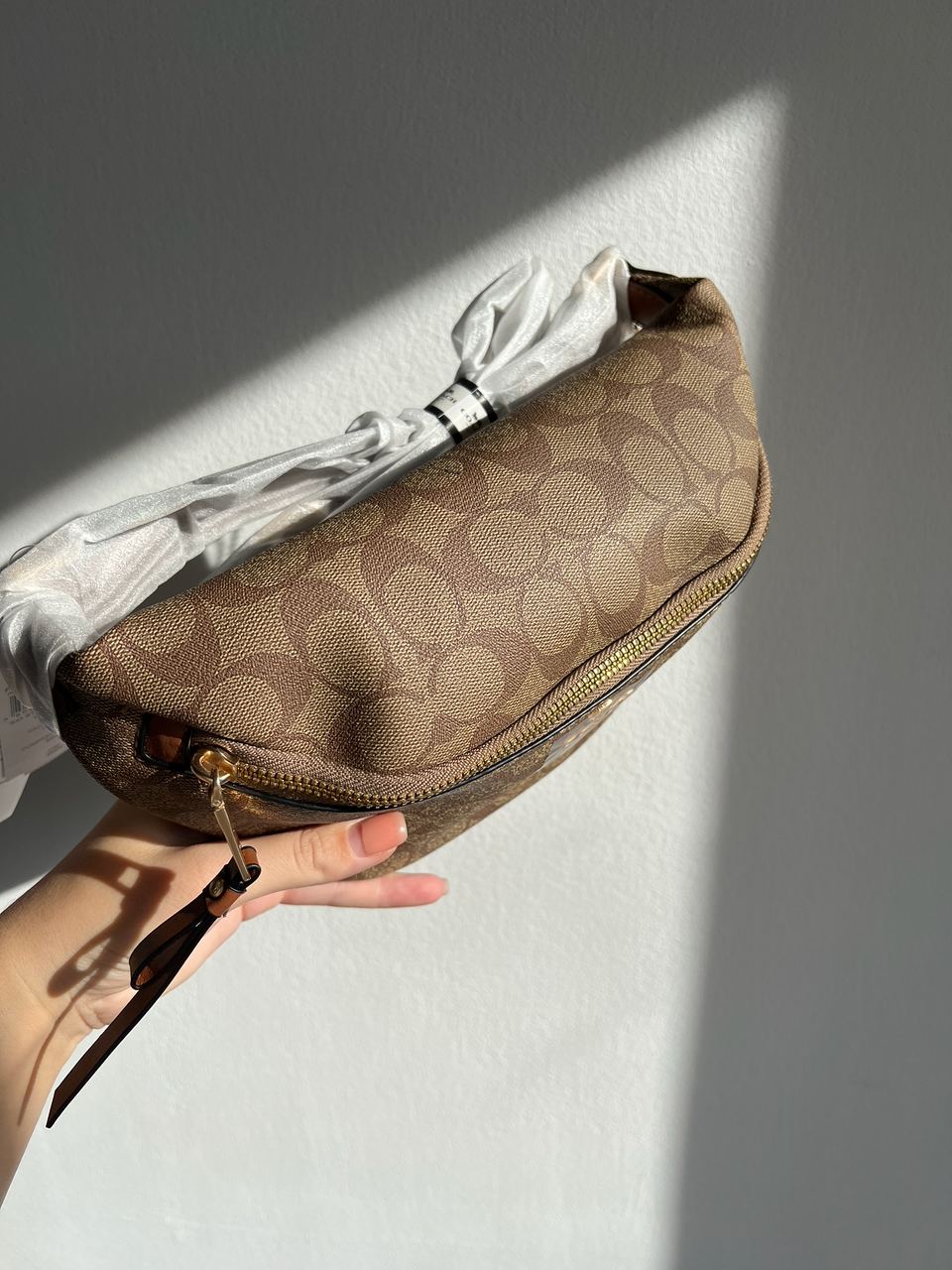 Coach Signature Belt Bag Fanny Pack Khaki Saddle - 16