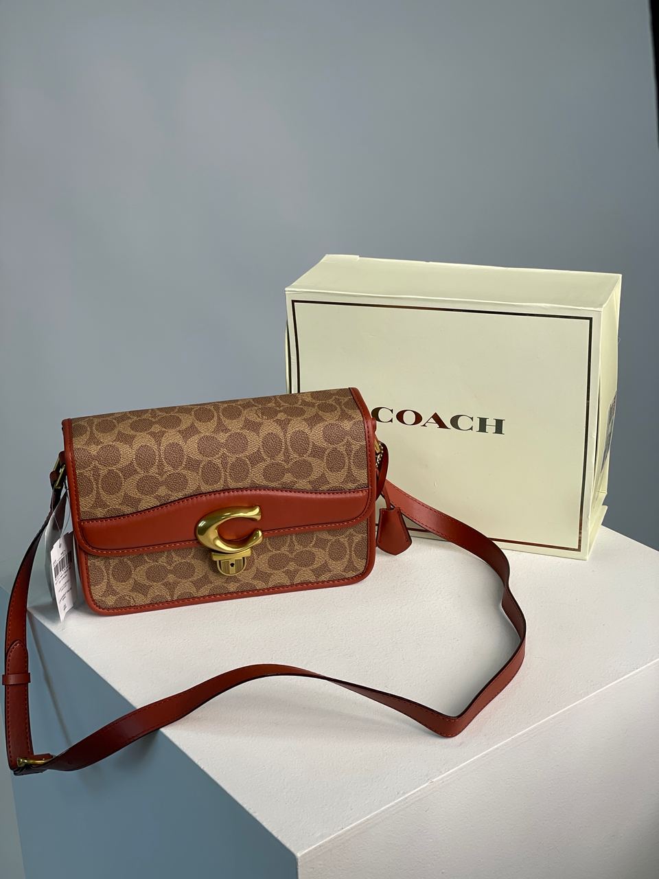 Coach Signature Logo Refined Calf Leather Studio Crossbody Bag - 3