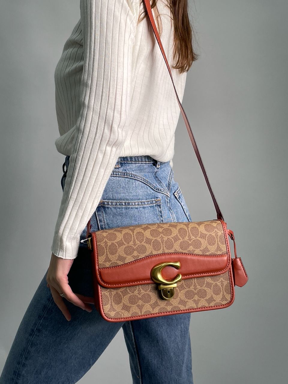 Coach Signature Logo Refined Calf Leather Studio Crossbody Bag - 4