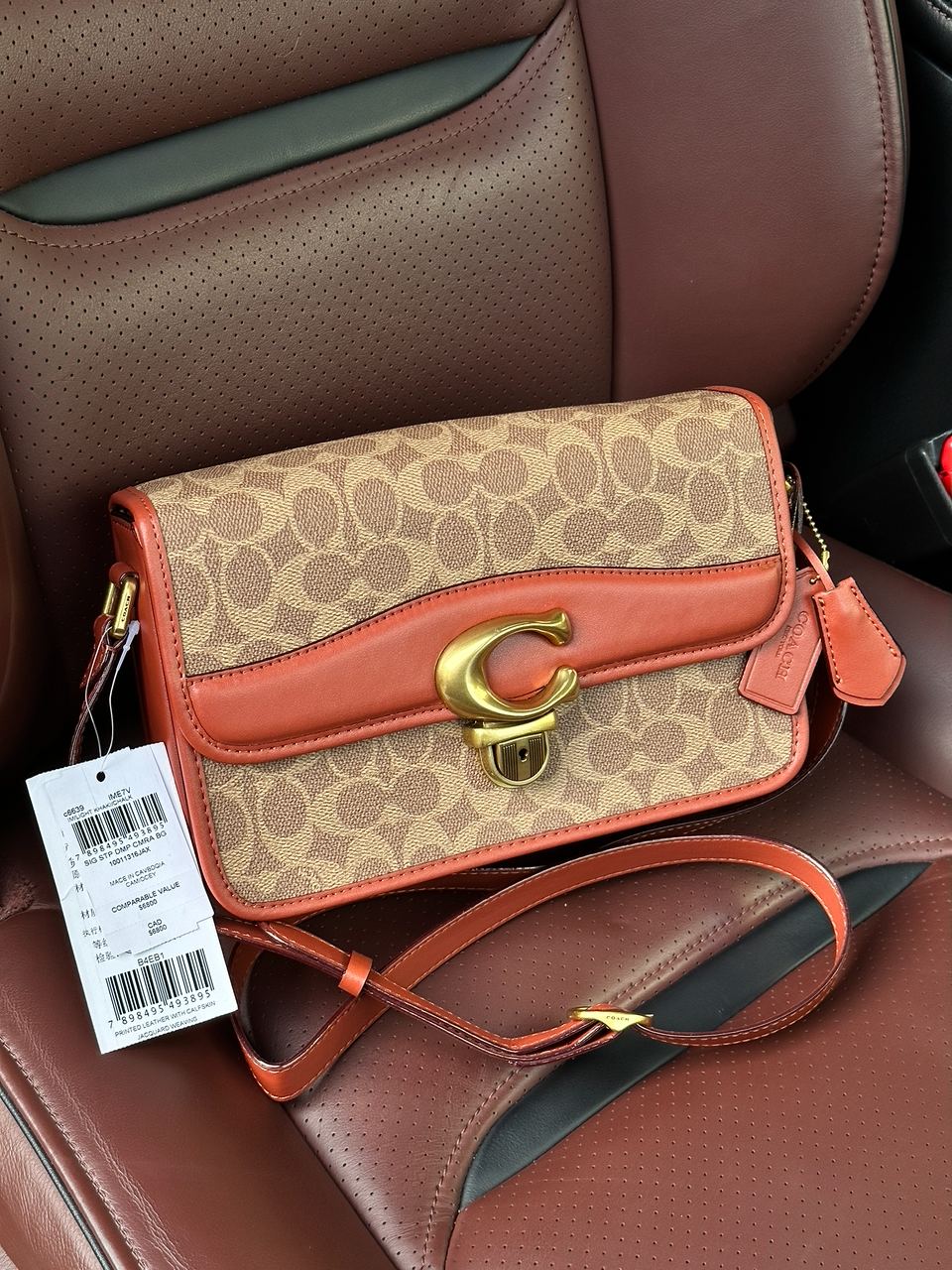 Coach Signature Logo Refined Calf Leather Studio Crossbody Bag - 7