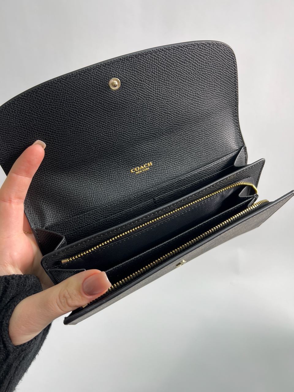 Coach Signature PVC Slim Envelope Wallet Black/Brown - 12