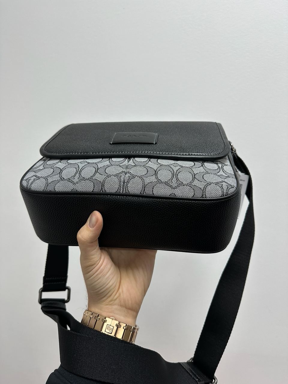 Coach Sprint Map 25 Black Leather/Grey Canvas - 9