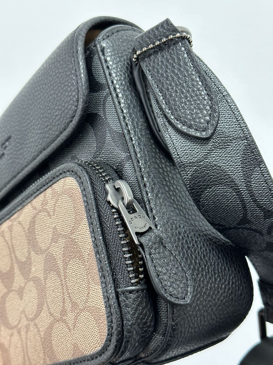 Coach Sullivan Flap Crossbody In Signature Canvas Beige/Black - 12