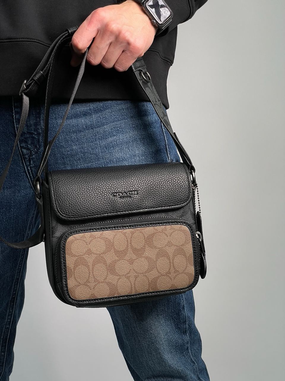 Coach Sullivan Flap Crossbody In Signature Canvas Beige/Black - 5