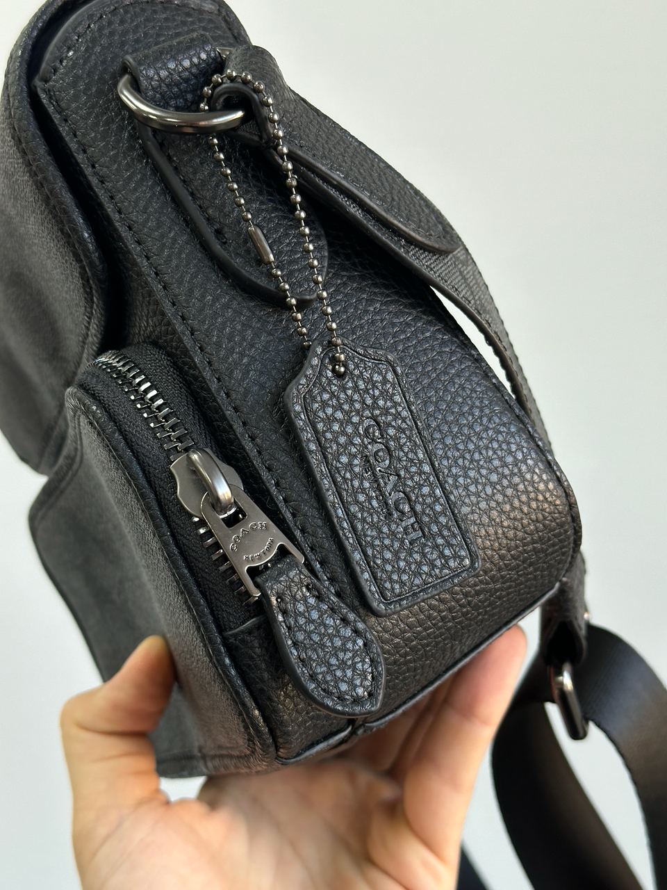 Coach Sullivan Flap Crossbody In Signature Canvas Grey/Black - 9