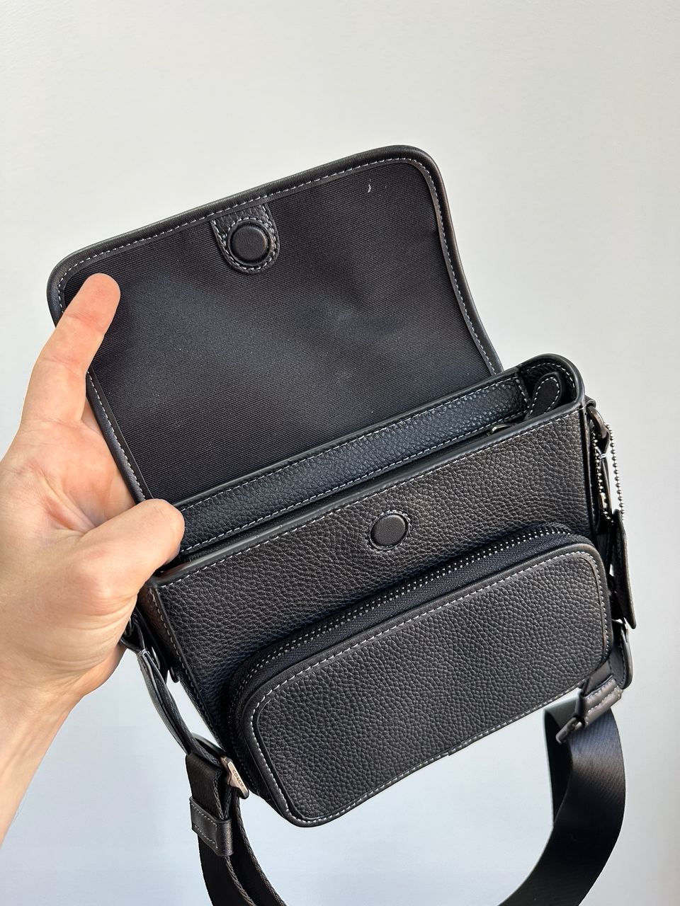 Coach Sullivan Flap Crossbody In Signature Canvas Total Black - 12