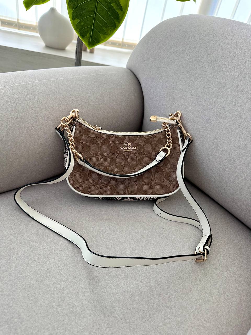 Coach Swinger 20 In Signature Canvas White/Gold - 3