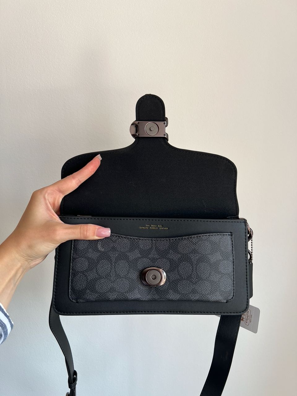 Coach Tabby Black/Grey Shoulder Bag 26 In Signature Canvas - 7