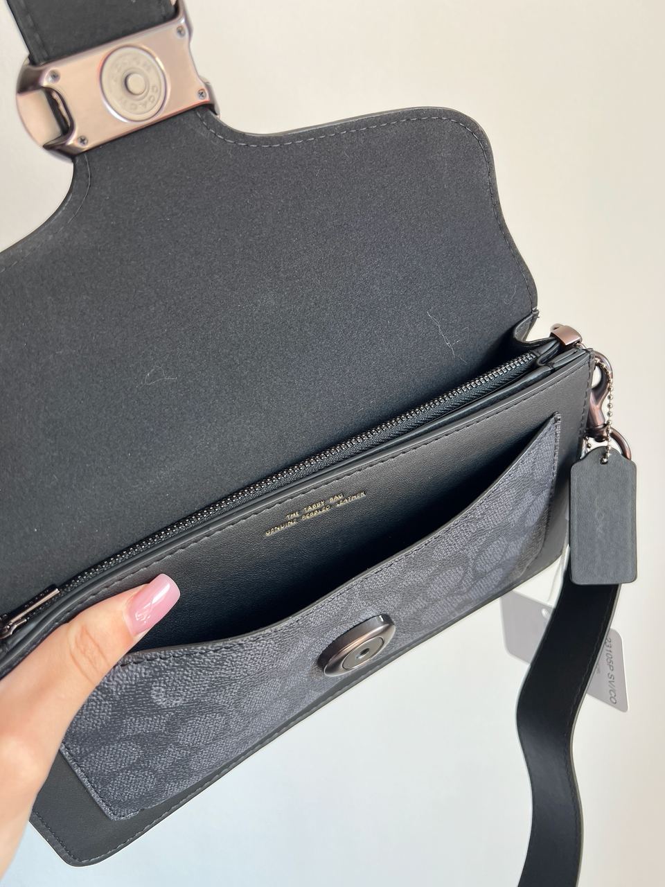 Coach Tabby Black/Grey Shoulder Bag 26 In Signature Canvas - 8