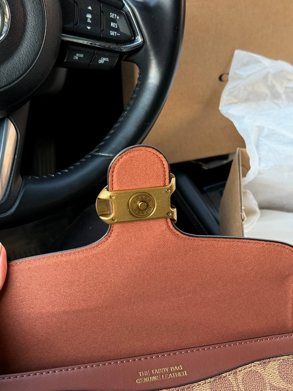 Coach Tabby Red/Beige Shoulder Bag In Signature Canvas - 10