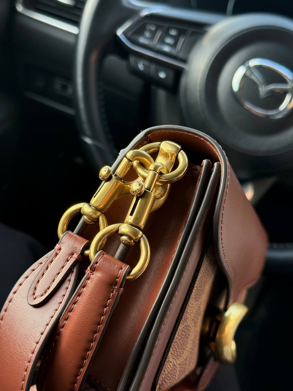 Coach Tabby Red/Beige Shoulder Bag In Signature Canvas - 6