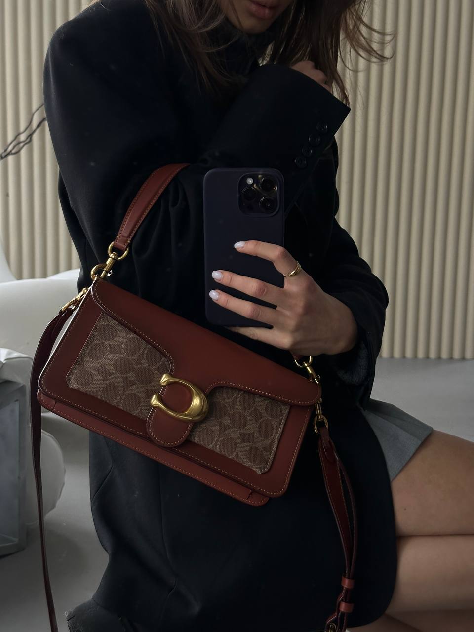 Coach Tabby Red/Beige Shoulder Bag In Signature Canvas - 2