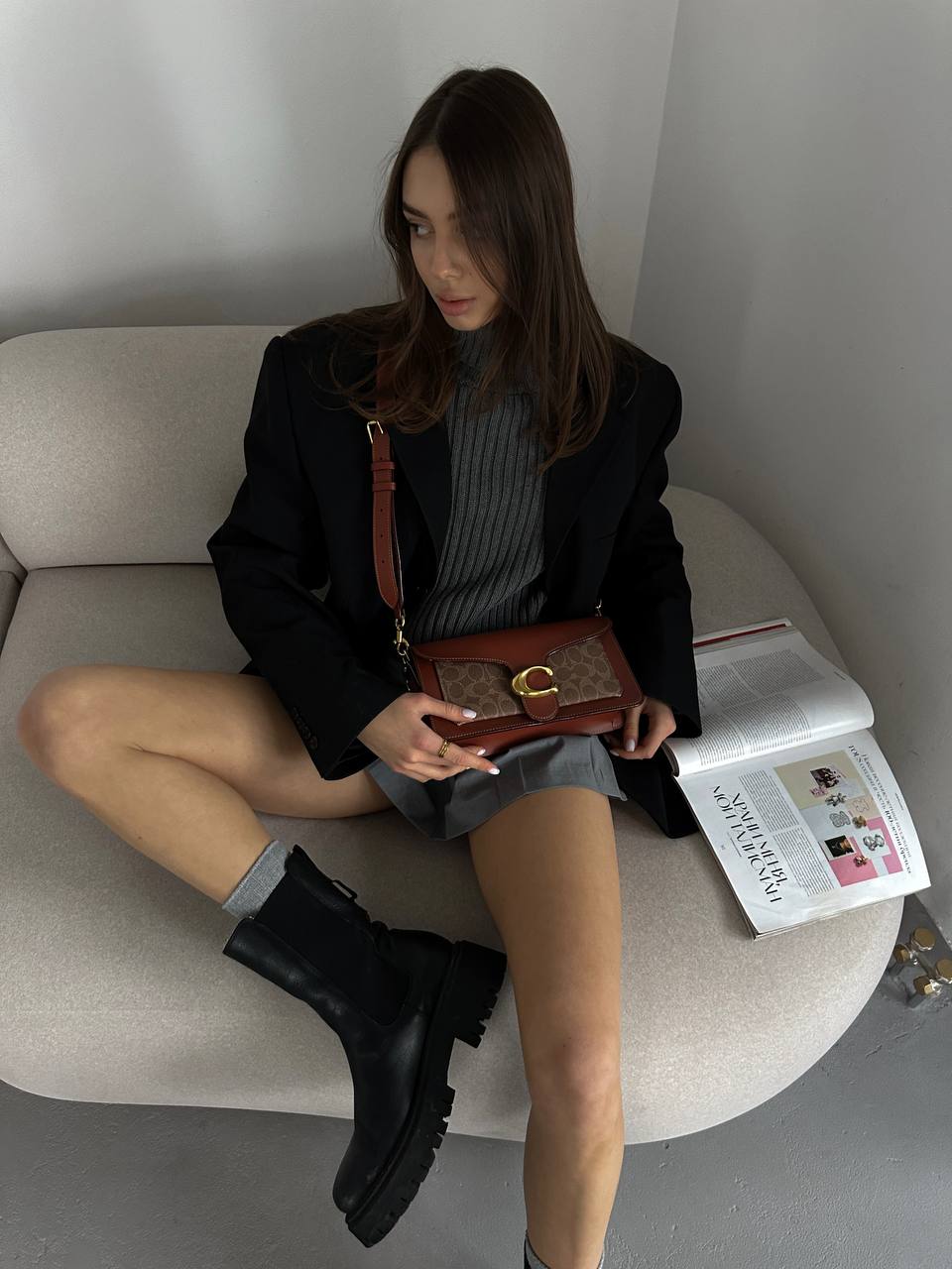 Coach Tabby Red/Beige Shoulder Bag In Signature Canvas - 7