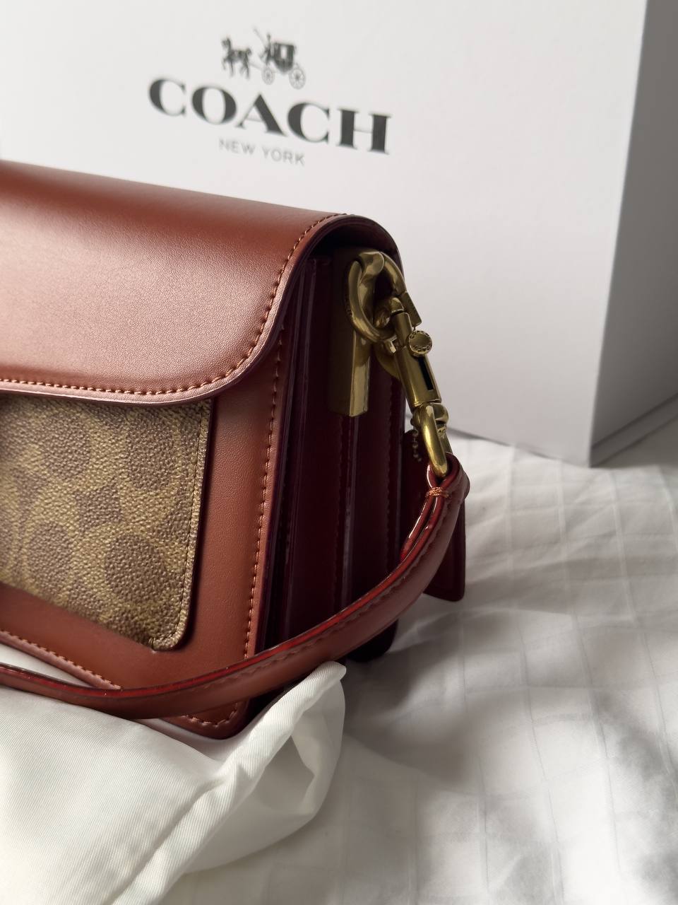 Coach Tabby Red/Beige Shoulder Bag In Signature Canvas - 11