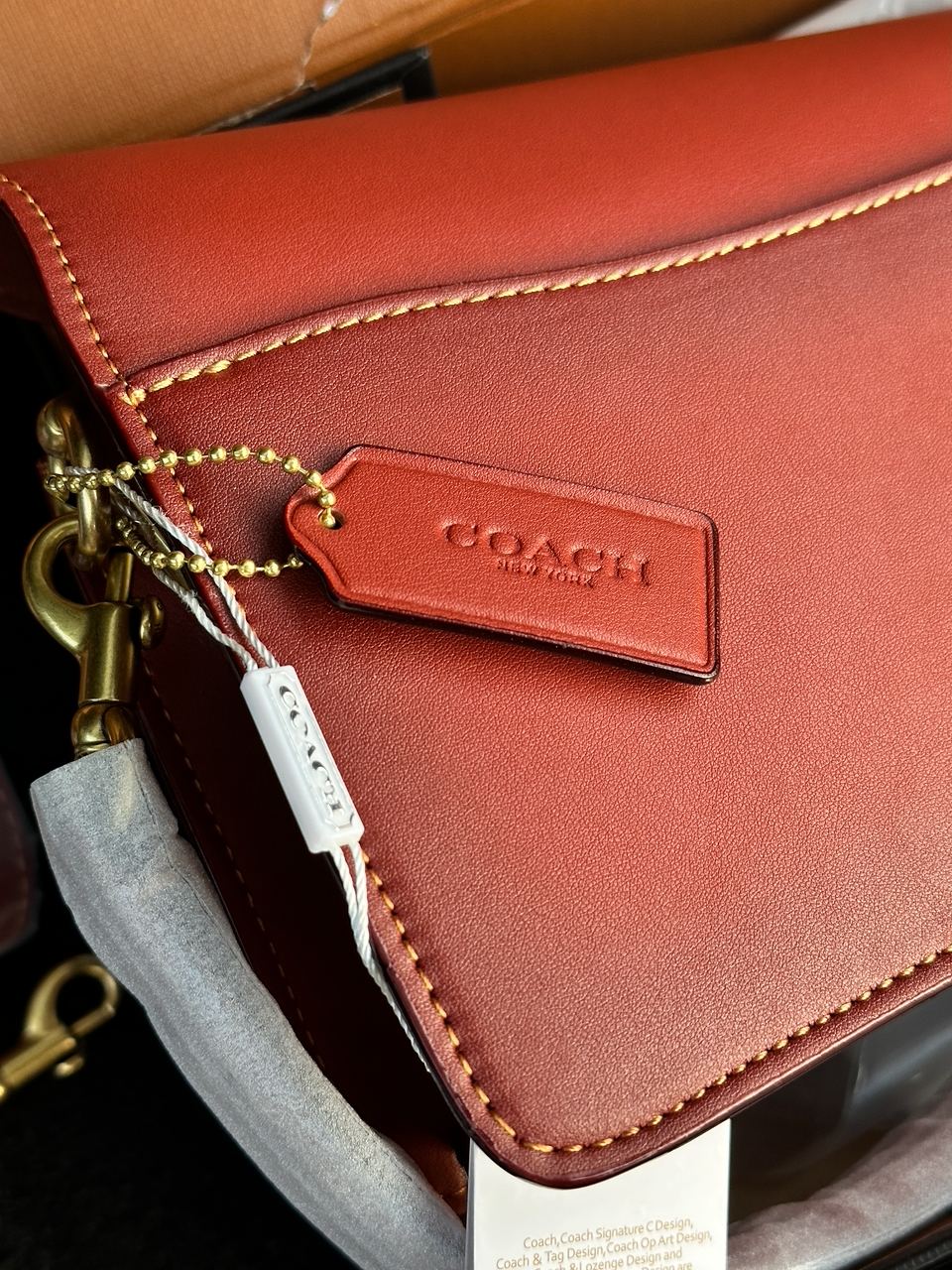 Coach Tabby Red/Beige Shoulder Bag In Signature Canvas - 5