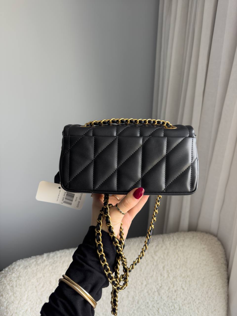 Coach Tabby Shoulder Bag 20 With Quilting Black/Gold - 8