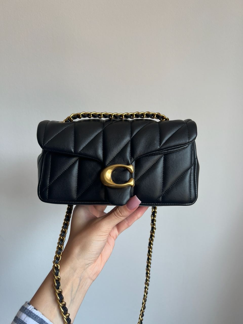 Coach Tabby Shoulder Bag 20 With Quilting Black/Gold - 2