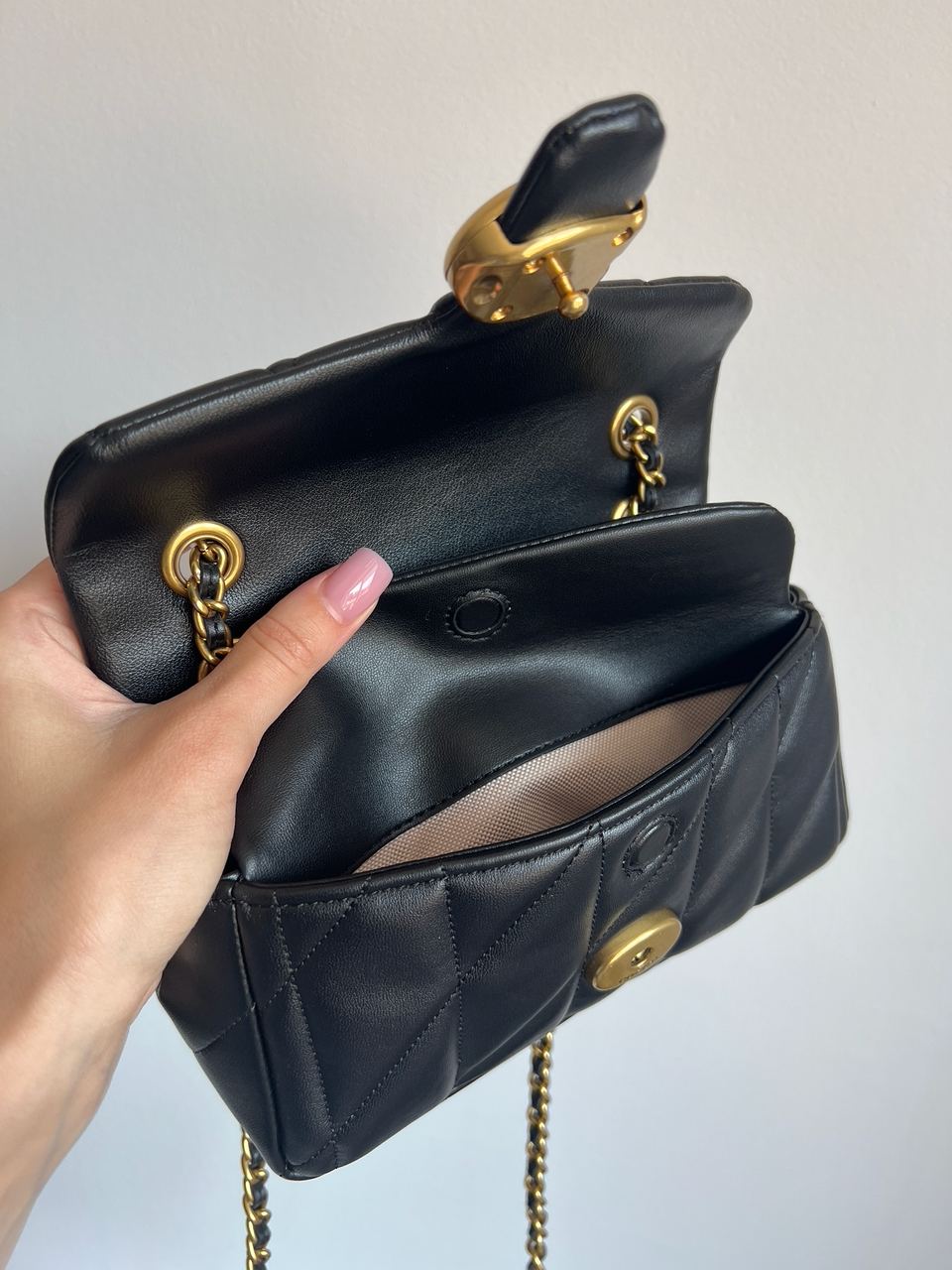 Coach Tabby Shoulder Bag 20 With Quilting Black/Gold - 8