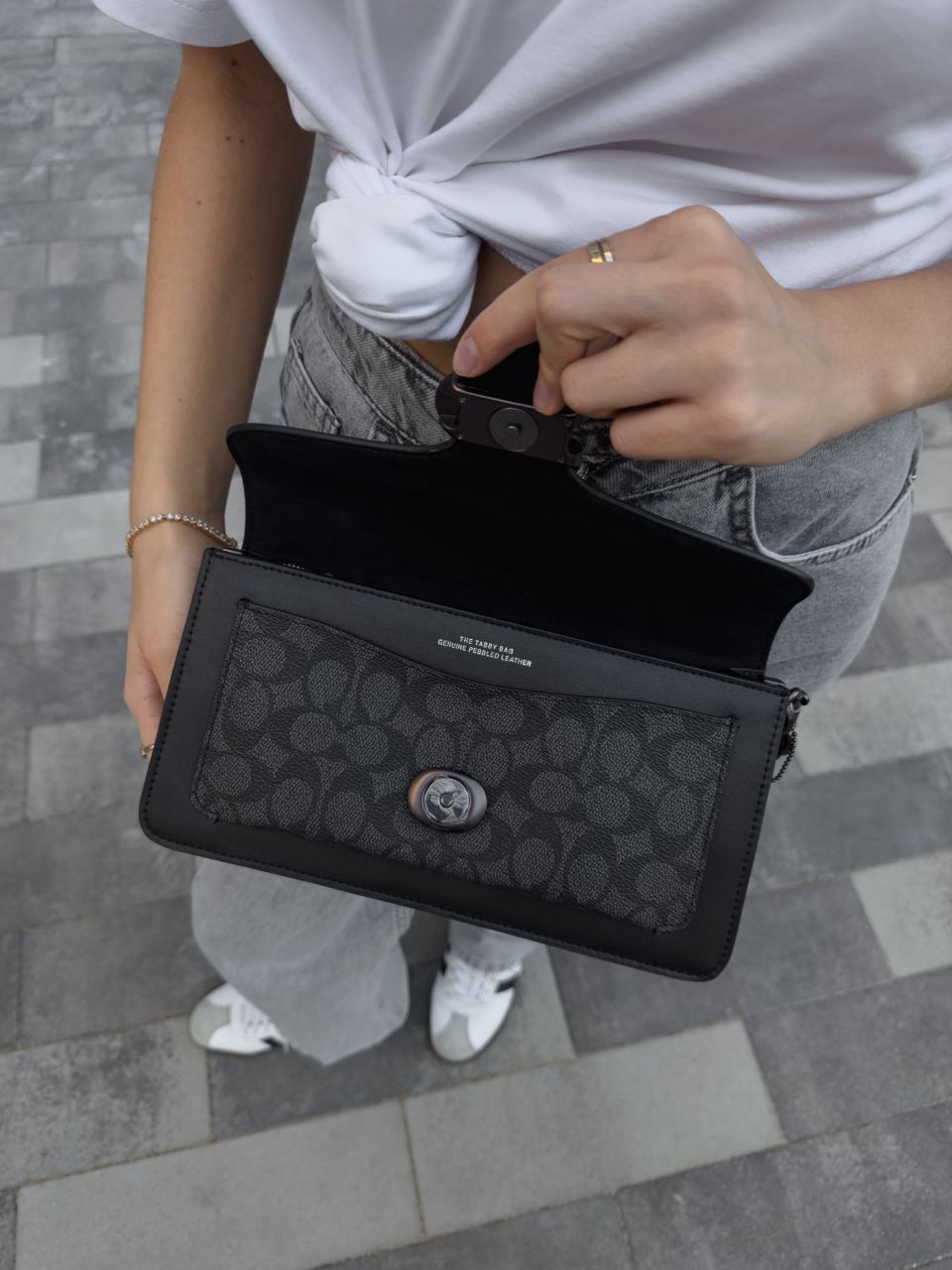 Coach Tabby Shoulder Bag 26 With Signature Canvas - Black - 20