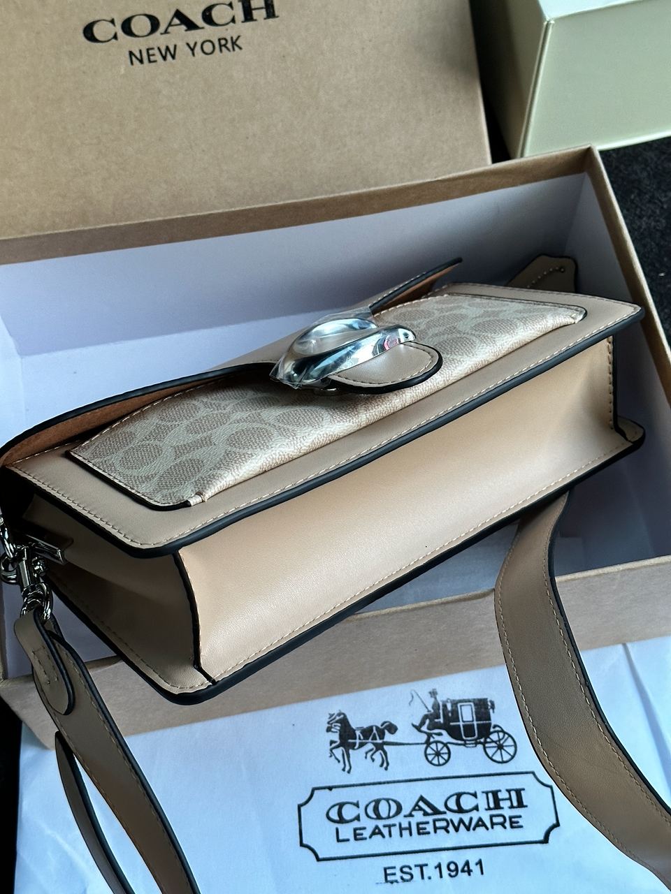 Coach Tabby Shoulder Bag 26 With Signature Canvas Sand Taupe - 20