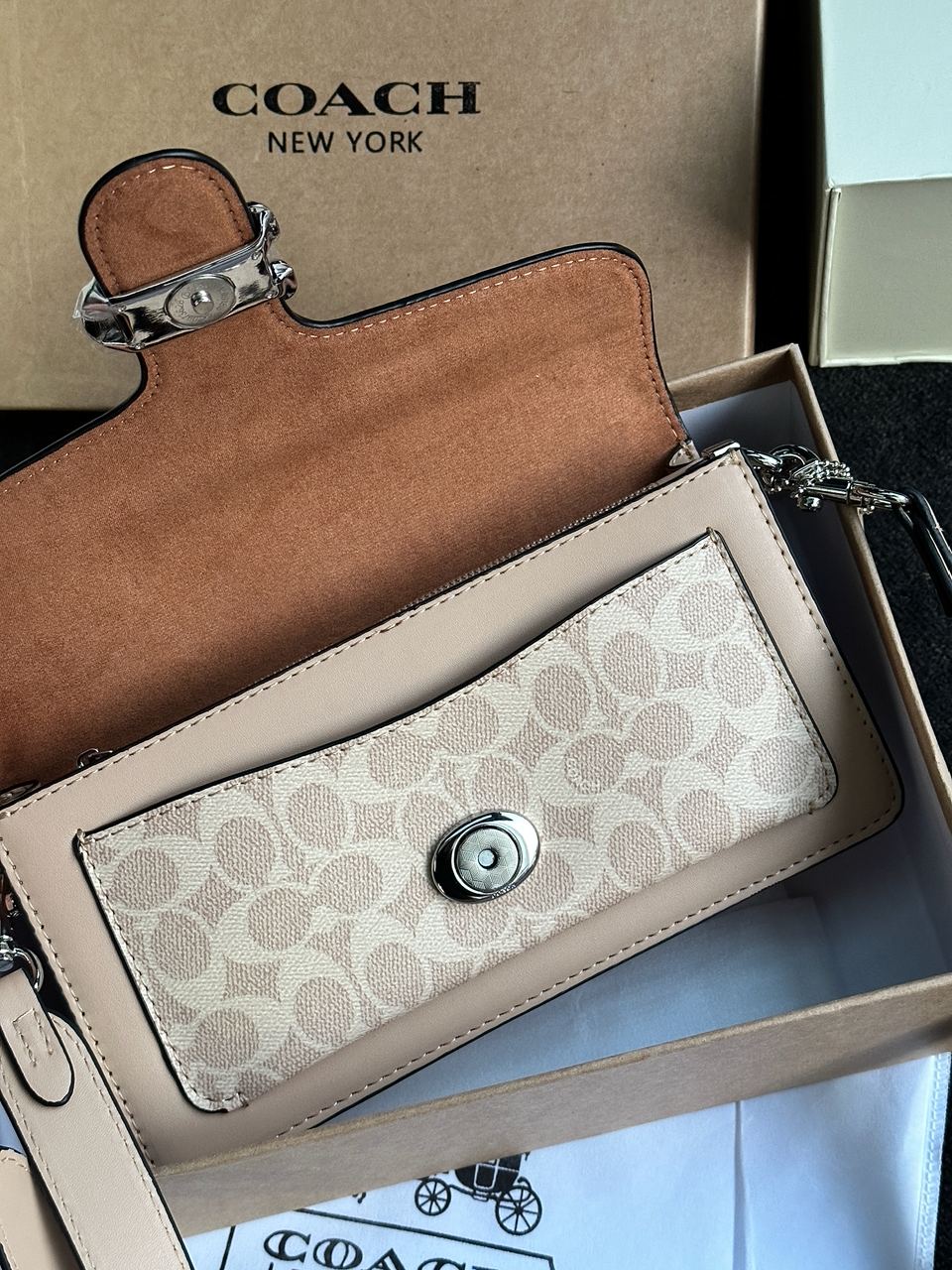 Coach Tabby Shoulder Bag 26 With Signature Canvas Sand Taupe - 22