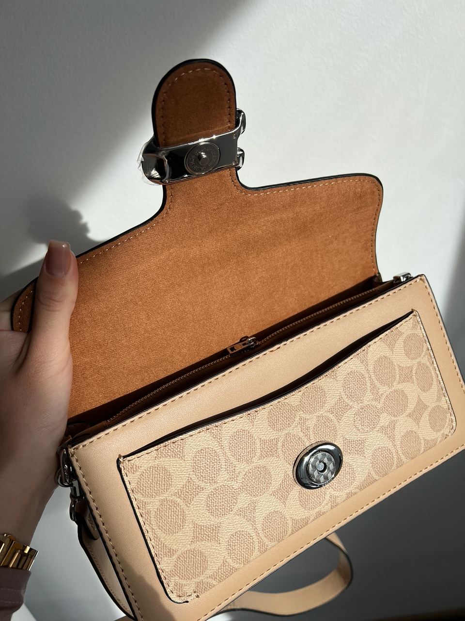 Coach Tabby Shoulder Bag 26 With Signature Canvas Sand Taupe - 23