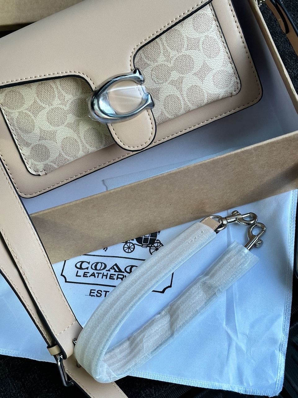 Coach Tabby Shoulder Bag 26 With Signature Canvas Sand Taupe - 9