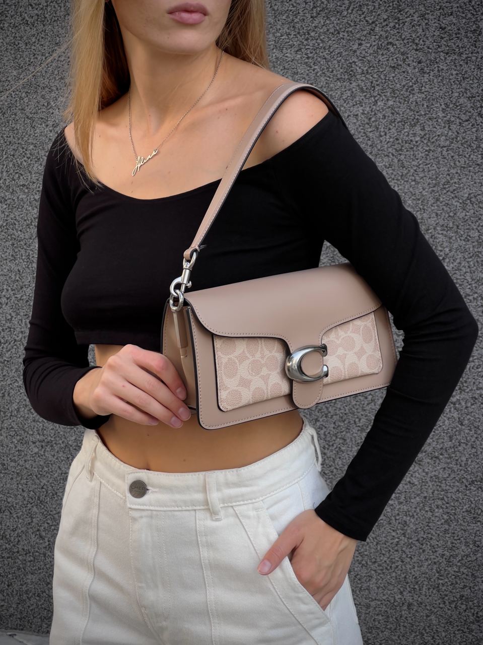 Coach Tabby Shoulder Bag Signature Sand Taupe - 12