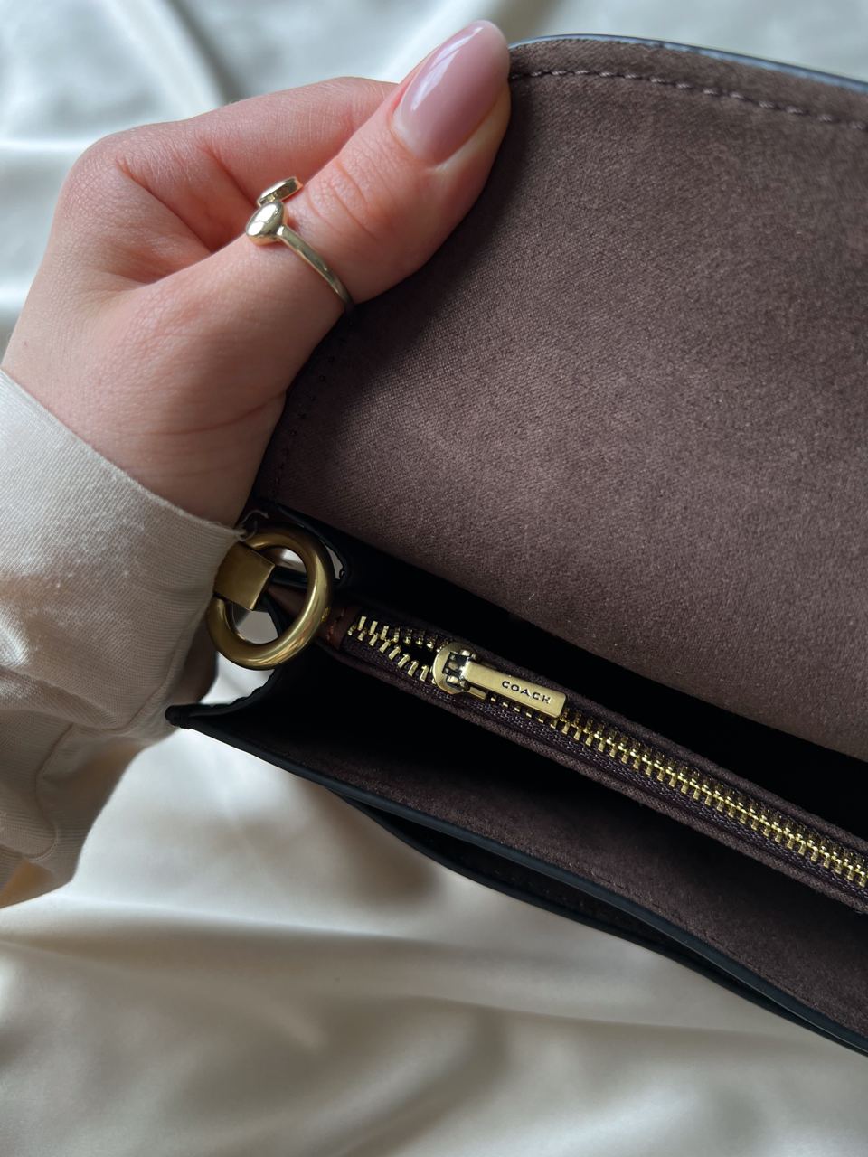 Coach Tabby Shoulder With Signature Canvas Tan Black - 12