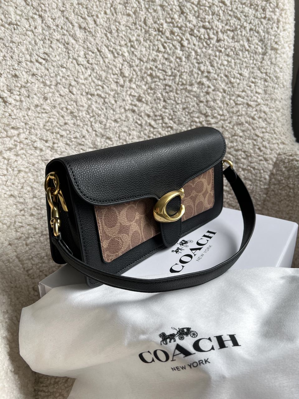 Coach Tabby Shoulder With Signature Canvas Tan Black - 4