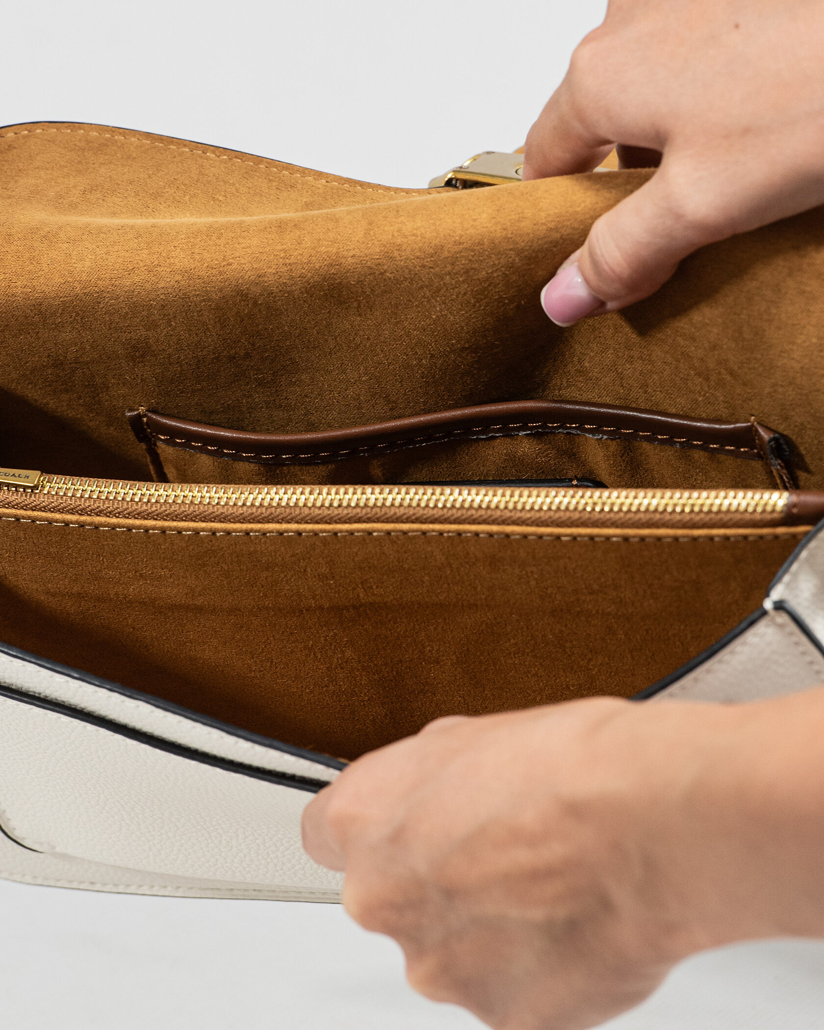 Coach Tabby Small Shoulder Bag in White Leather - 12