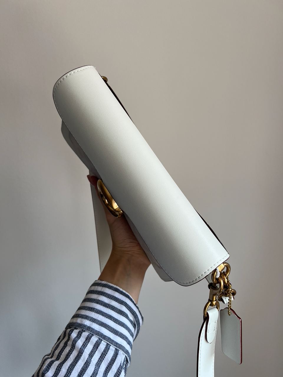 Coach Tabby White/Gold Shoulder Bag 26 In Signature Canvas - 9