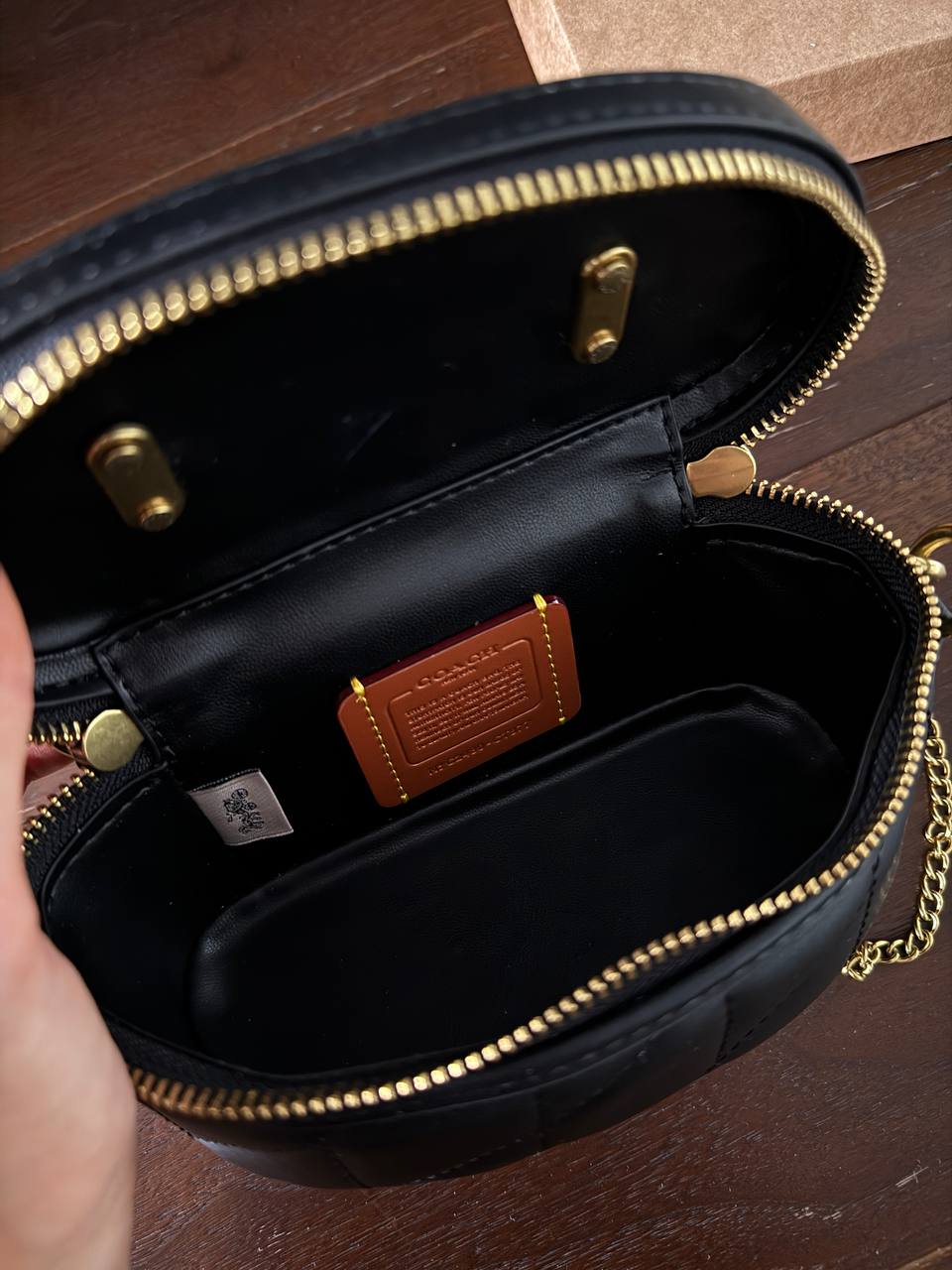 Coach Tank Circle/Oval Bag In Quilted Leather With Chain - 3