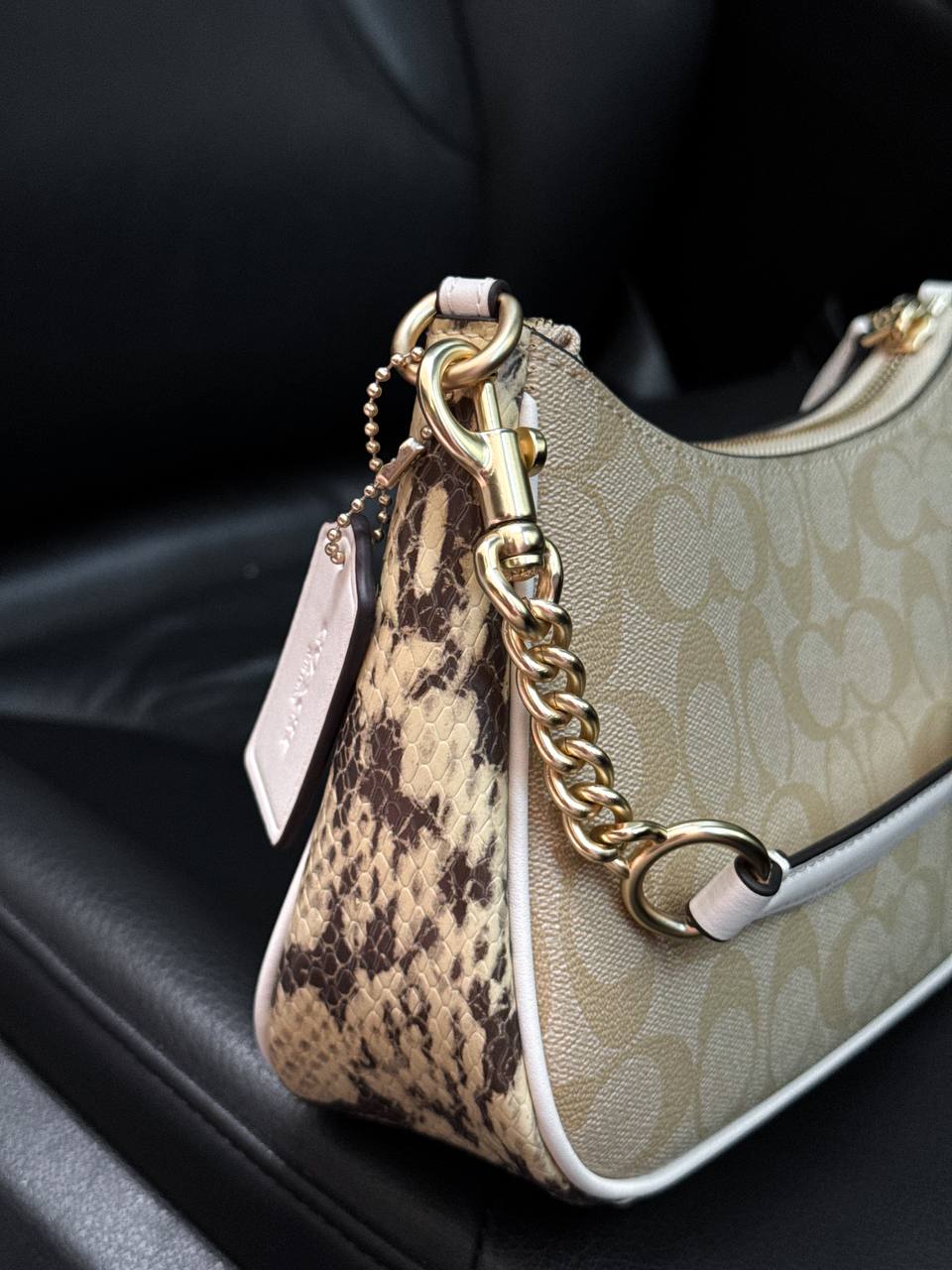 Coach Teri Caramel Shoulder Bag In Signature Canvas - 11