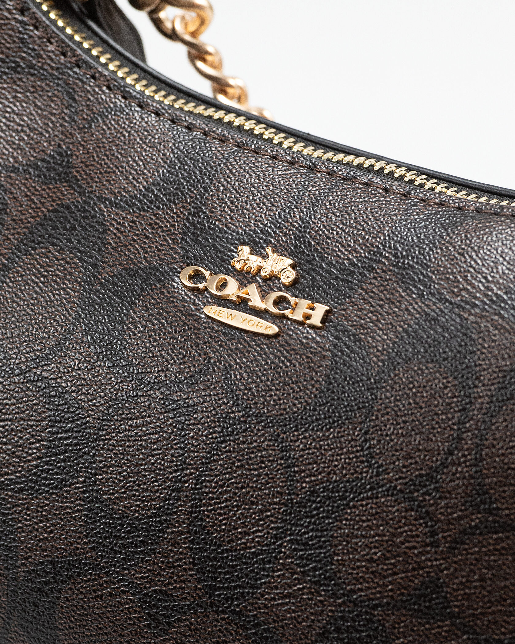 Coach Teri Shoulder Bag In Signature Canvas With Chain Strap - 6