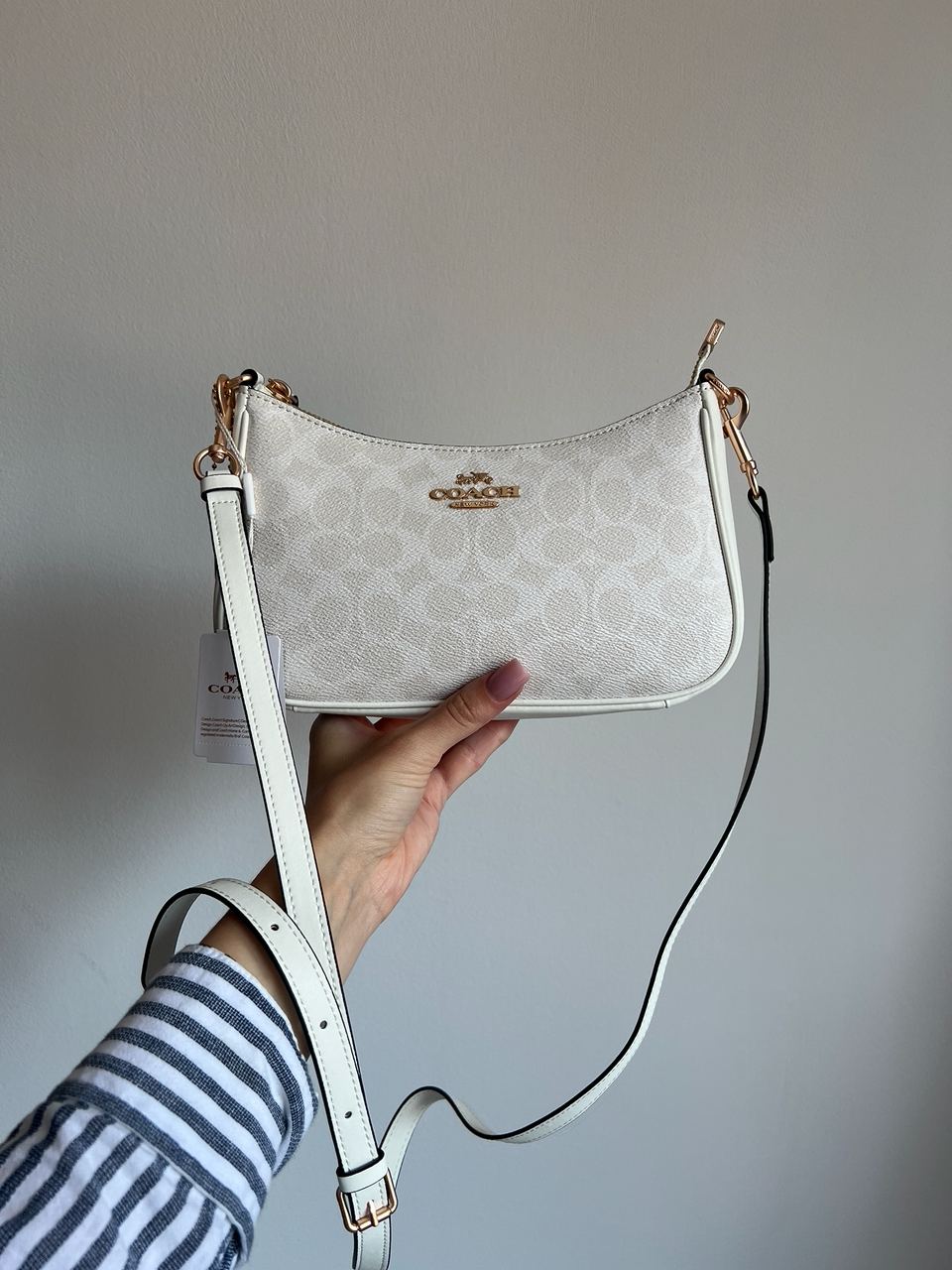 Coach Teri White Shoulder Bag In Signature Canvas - 2