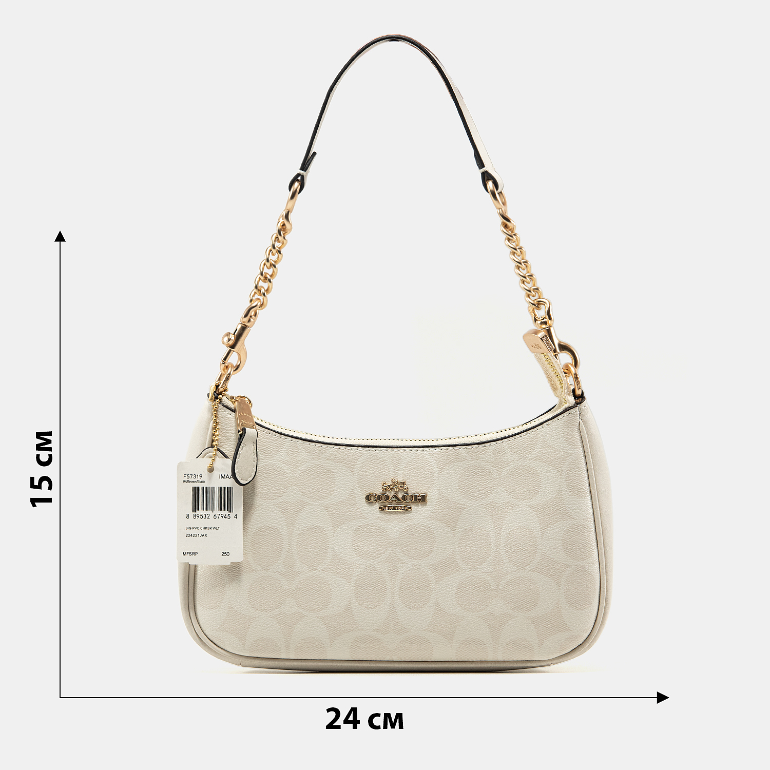 Coach Terri Small Shoulder Bag in Chalk White Leather - 3