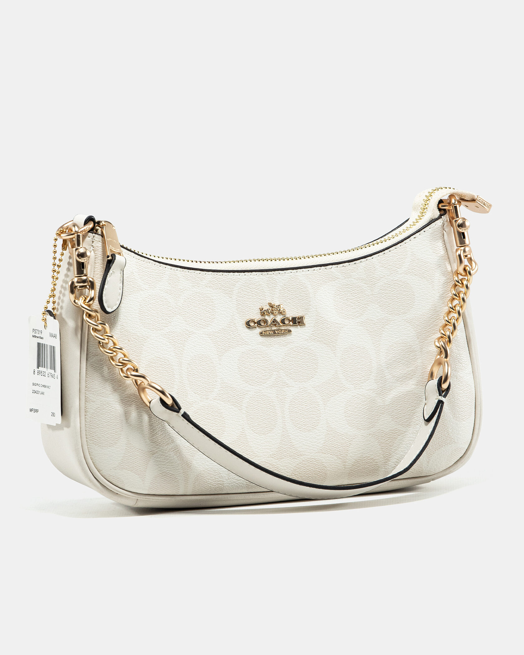 Coach Terri Small Shoulder Bag in Chalk White Leather - 5