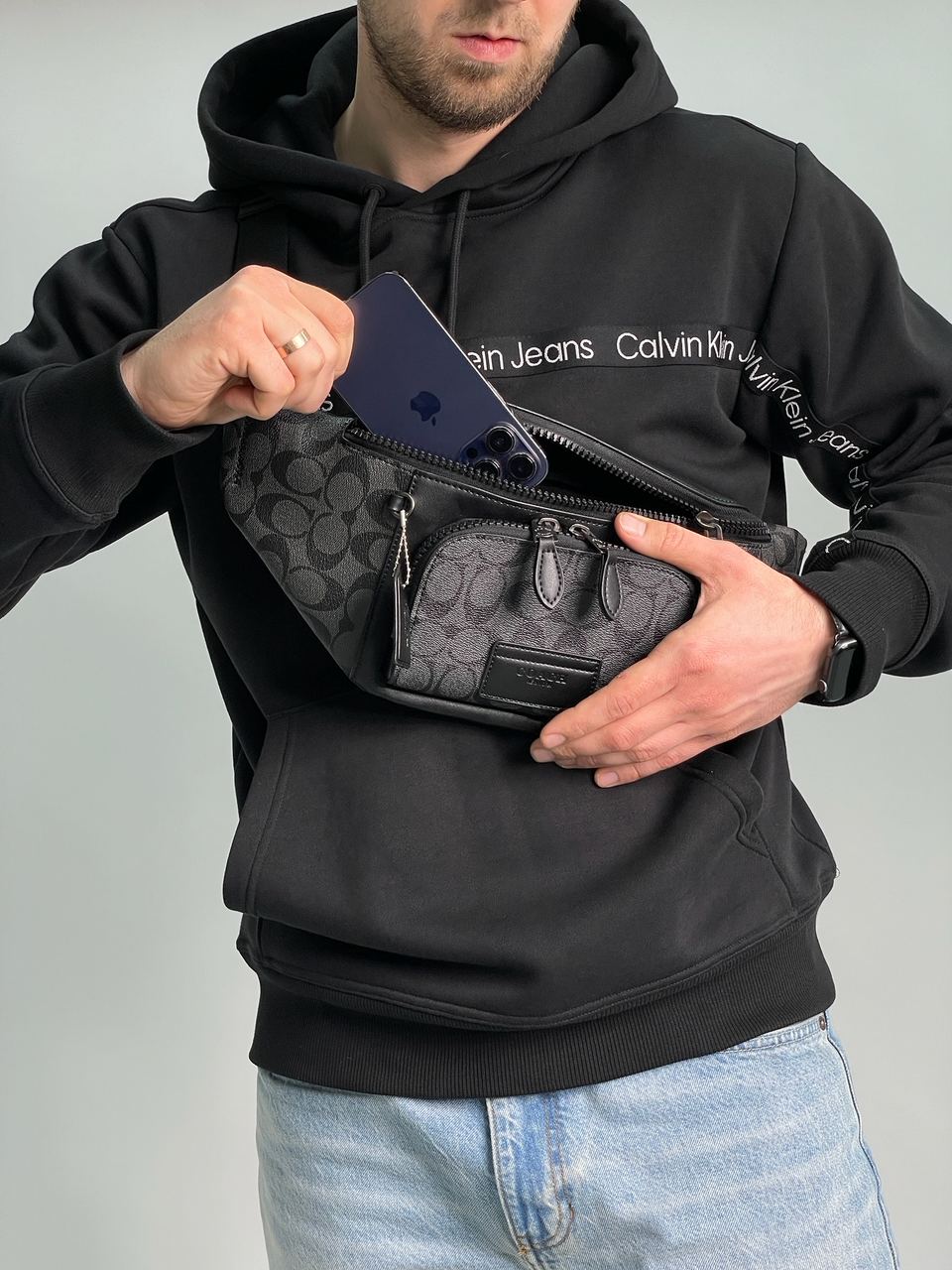 Coach Track Belt Bag Grey - 8