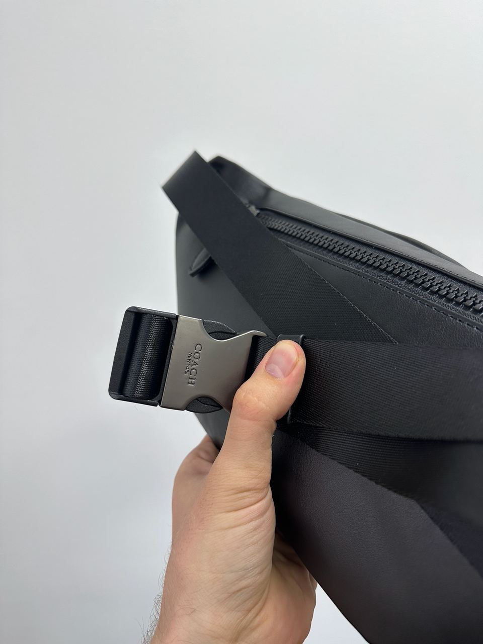 Coach Track Belt Bag Smooth Skin Black - 12