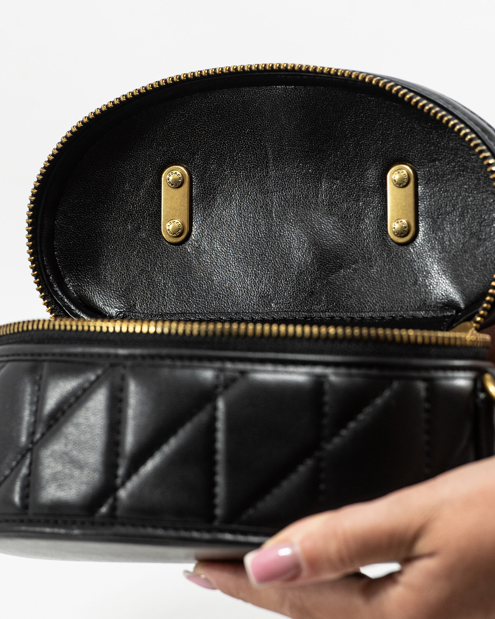 Coach Trail Mini Crossbody Bag in Black Quilted Leather - 11