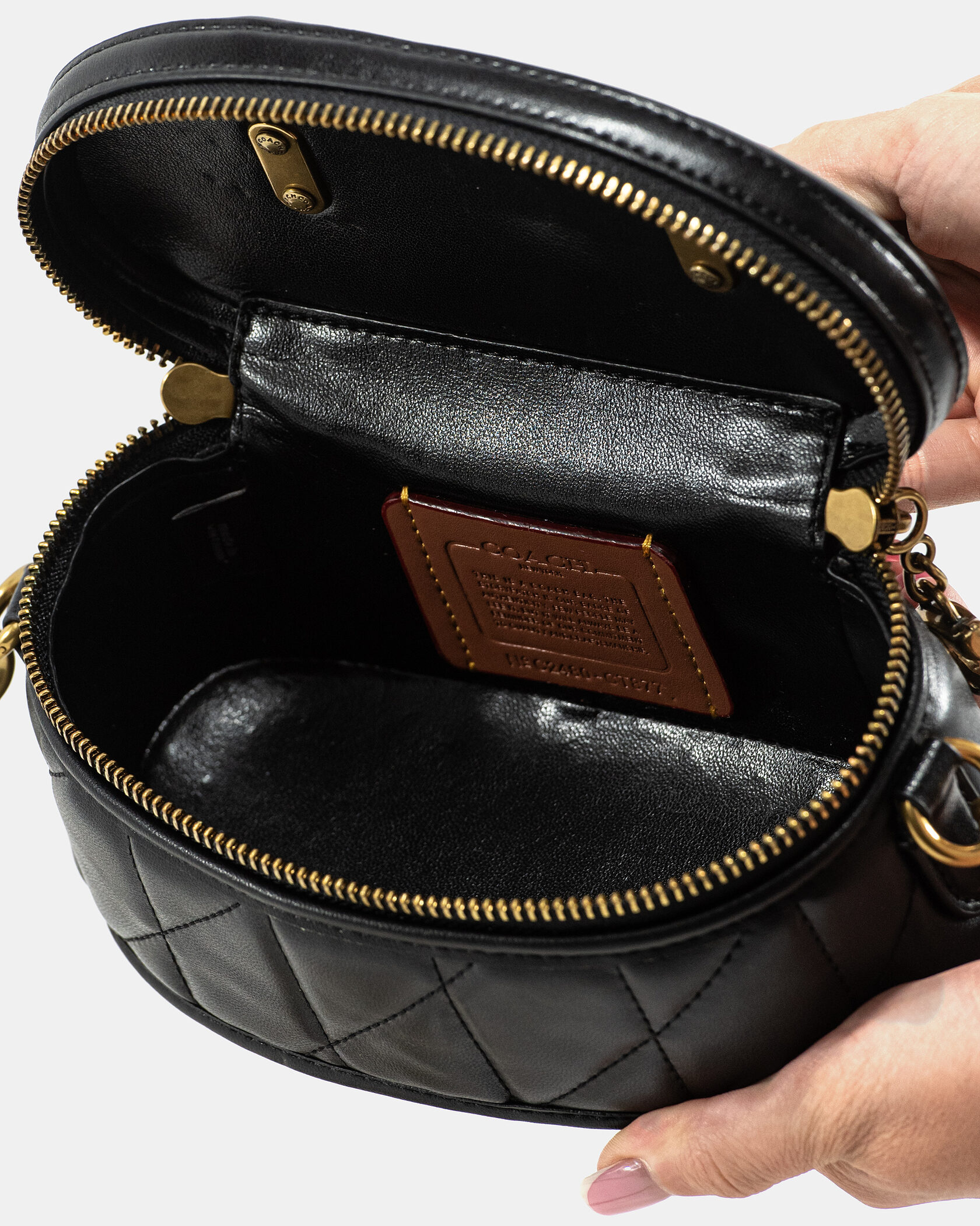 Coach Trail Mini Crossbody Bag in Black Quilted Leather - 12