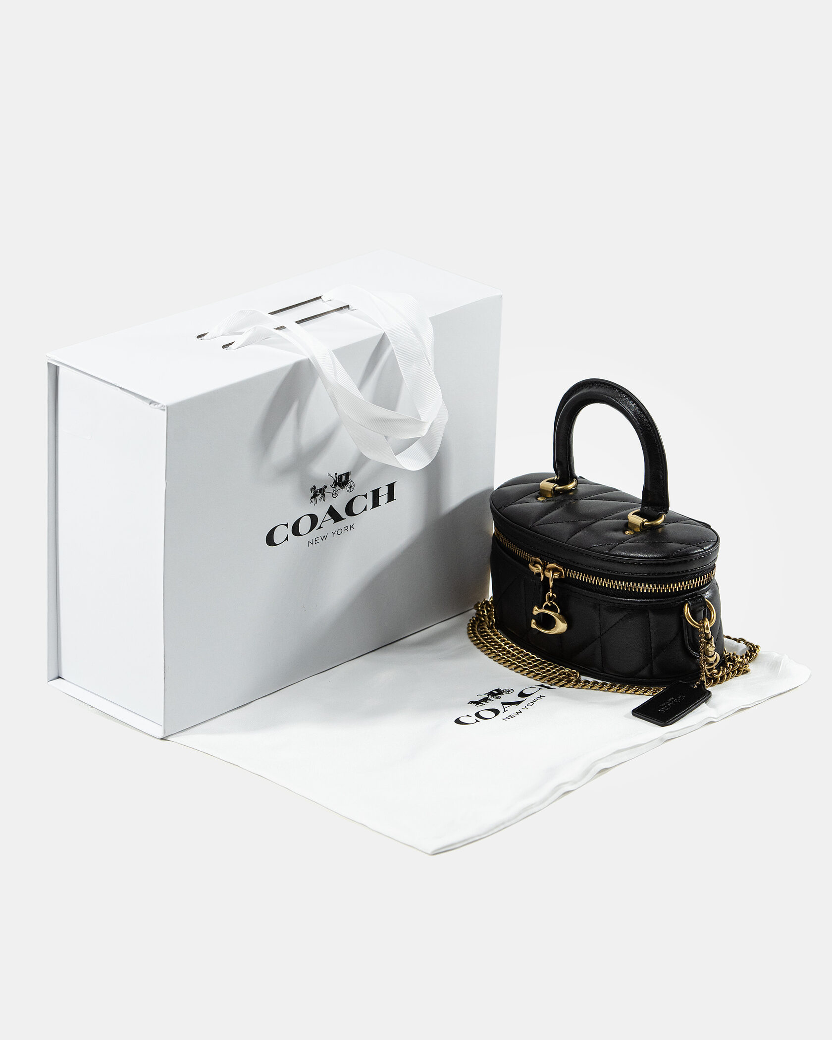 Coach Trail Mini Crossbody Bag in Black Quilted Leather - 2