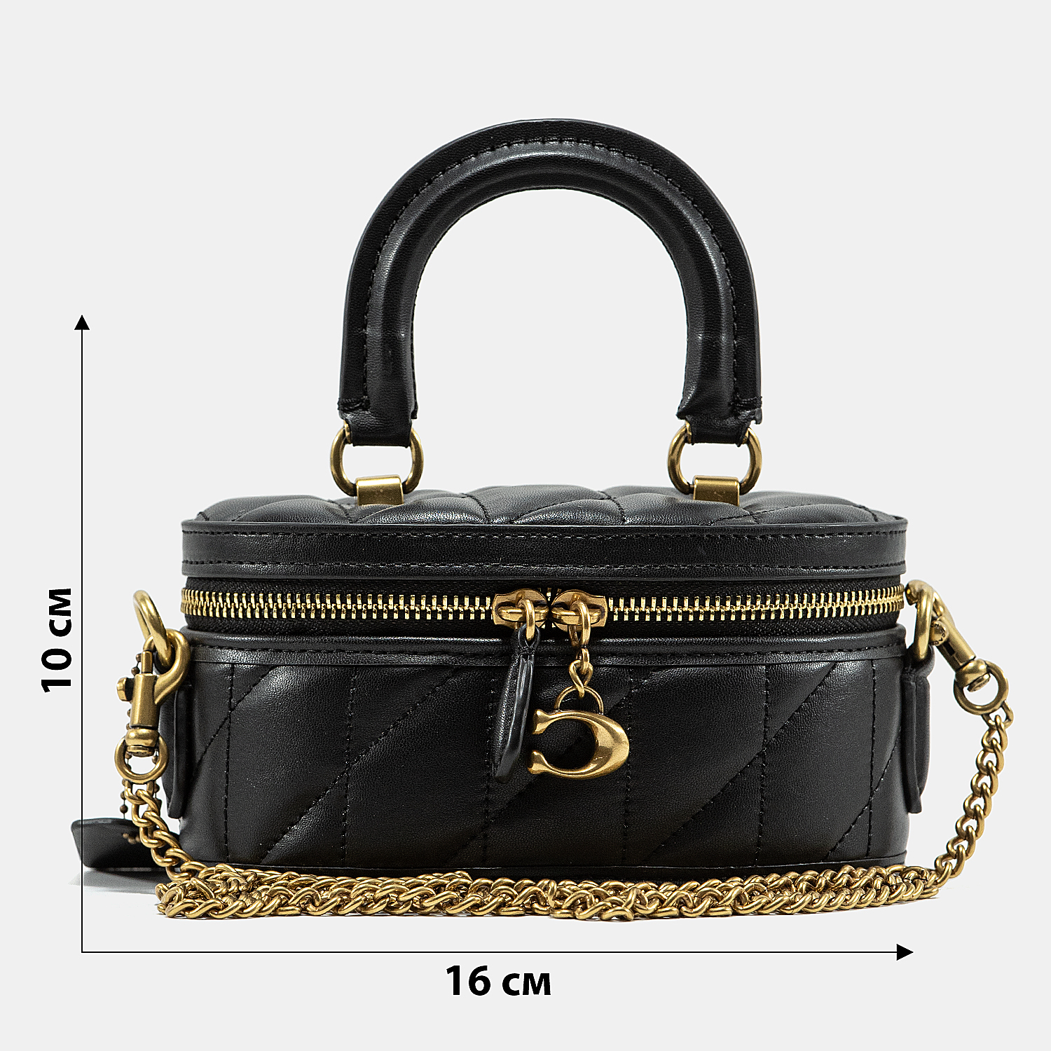 Coach Trail Mini Crossbody Bag in Black Quilted Leather - 3