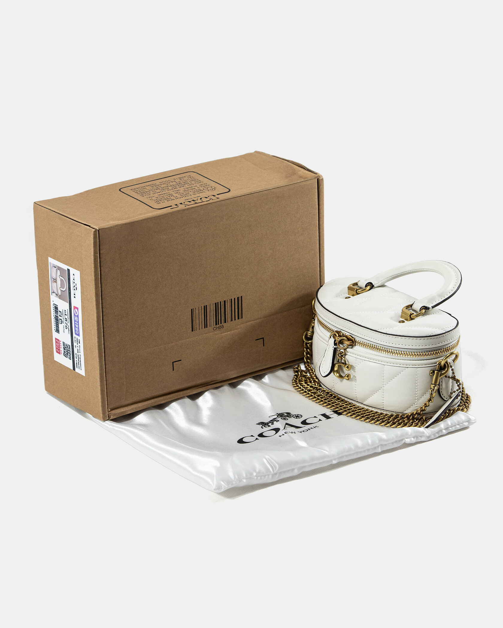 Coach Trail Mini Crossbody Bag in White Quilted Leather - 2