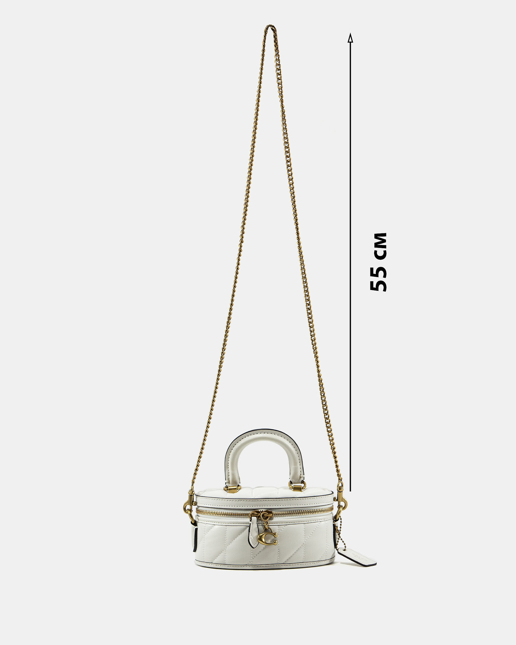 Coach Trail Mini Crossbody Bag in White Quilted Leather - 4