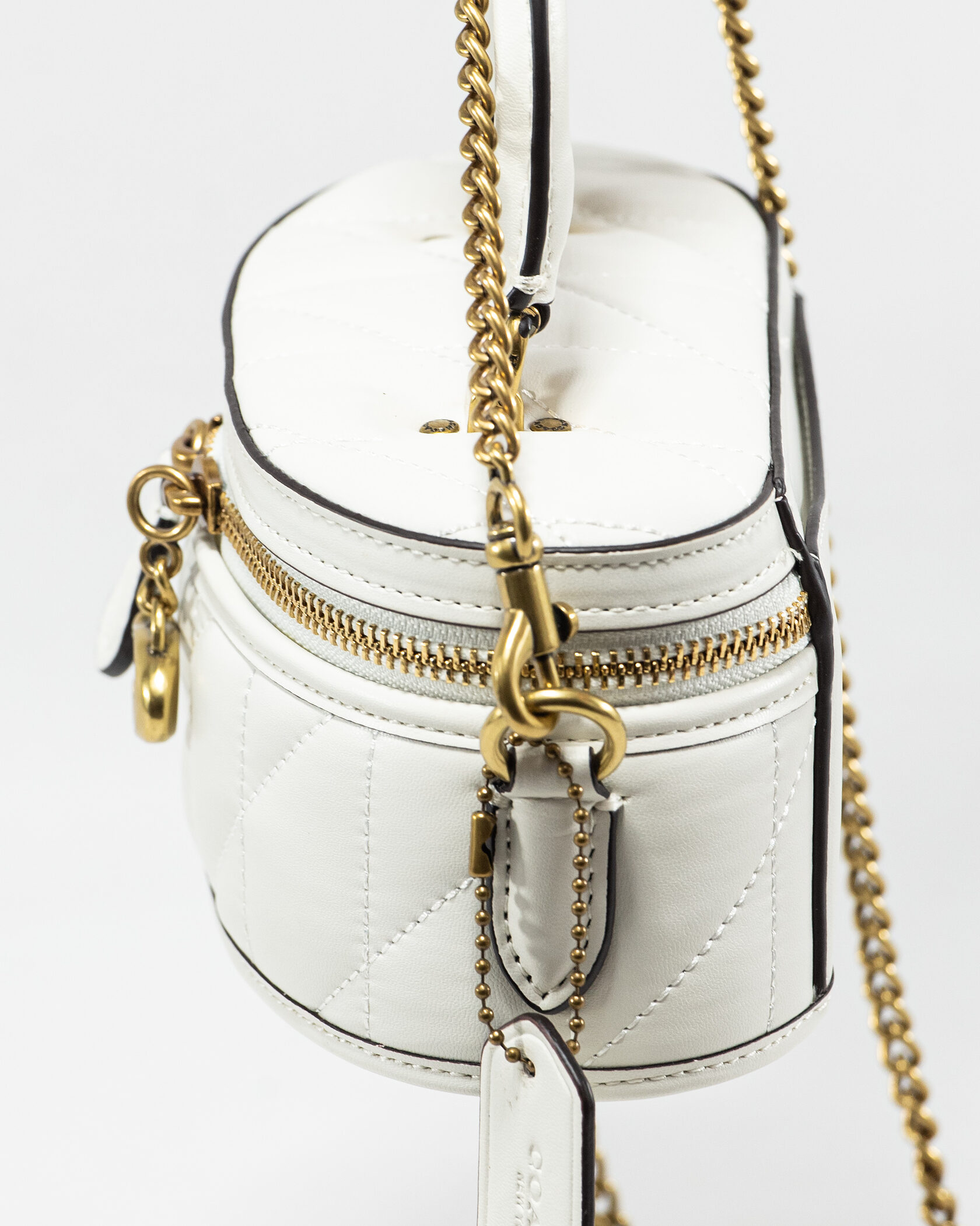 Coach Trail Mini Crossbody Bag in White Quilted Leather - 6