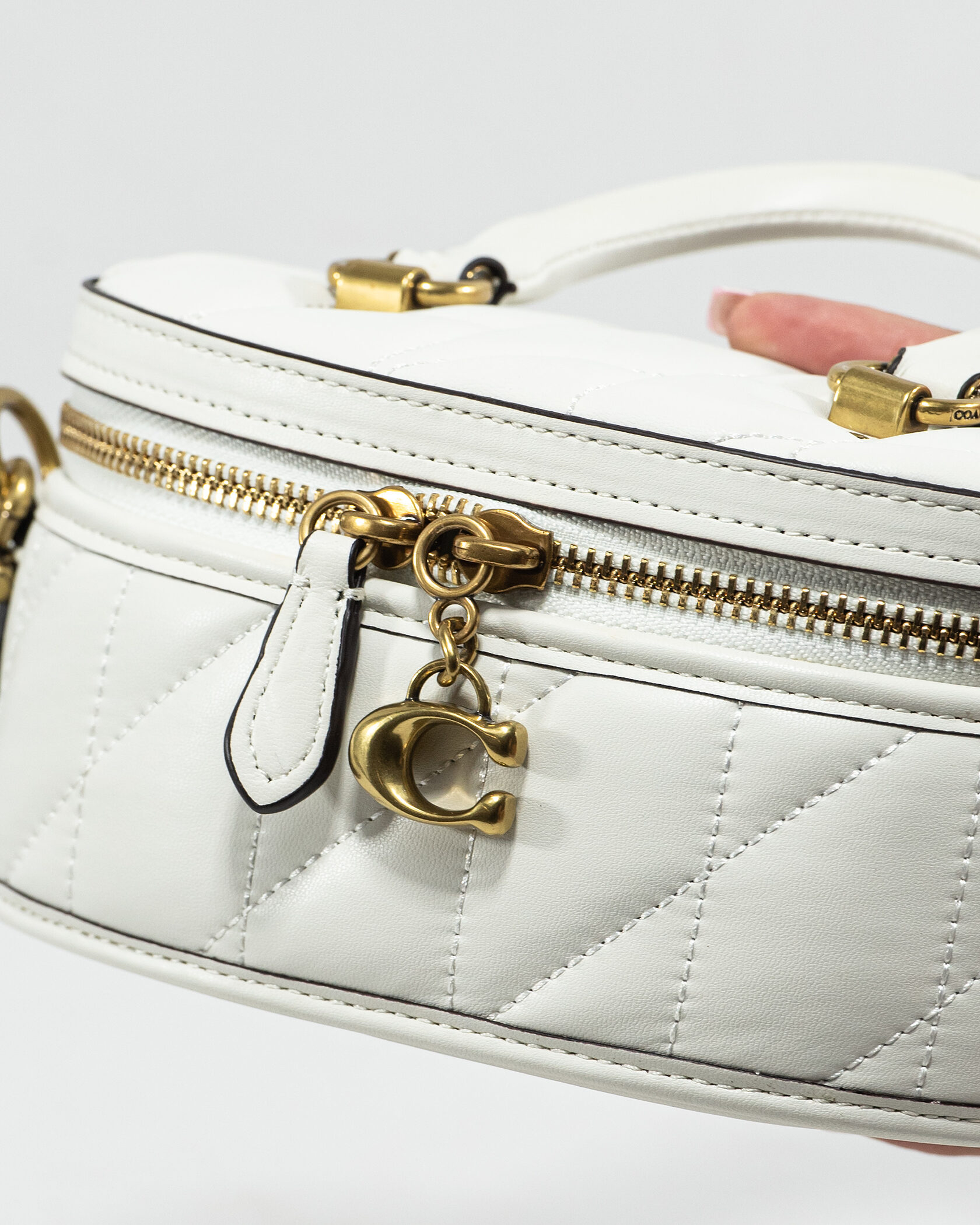 Coach Trail Mini Crossbody Bag in White Quilted Leather - 7